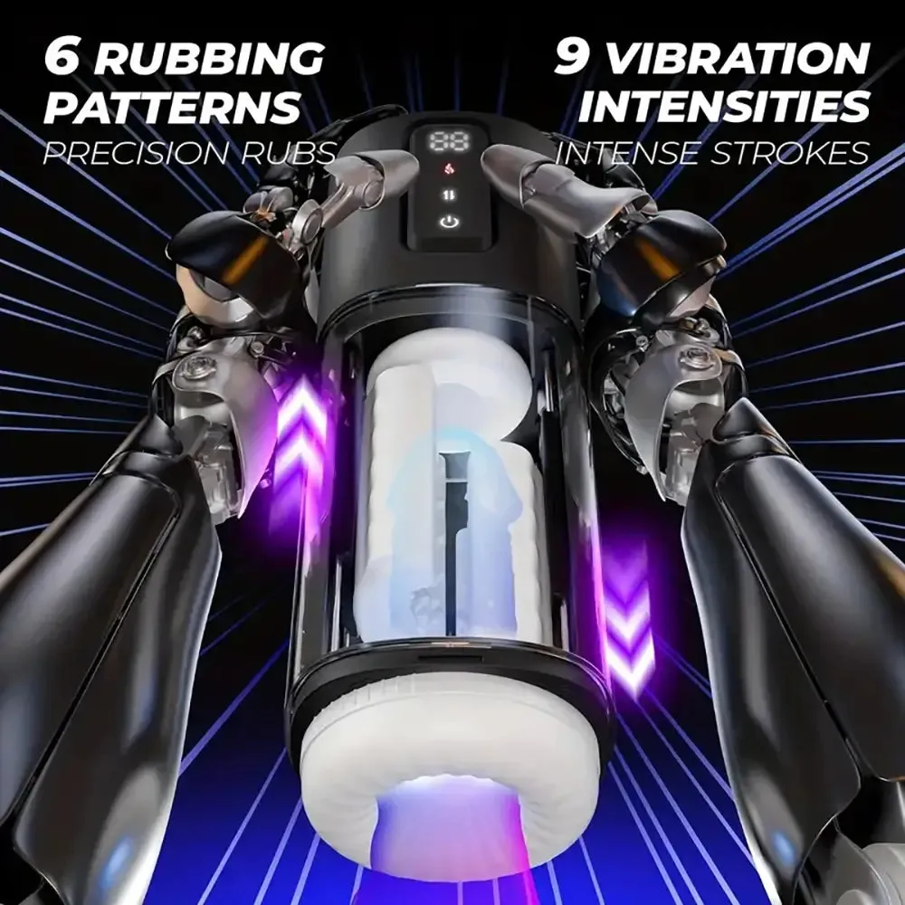 9 Vibrating 6 Rubbing Patterns 2 Heating Levels Automatic Masturbator