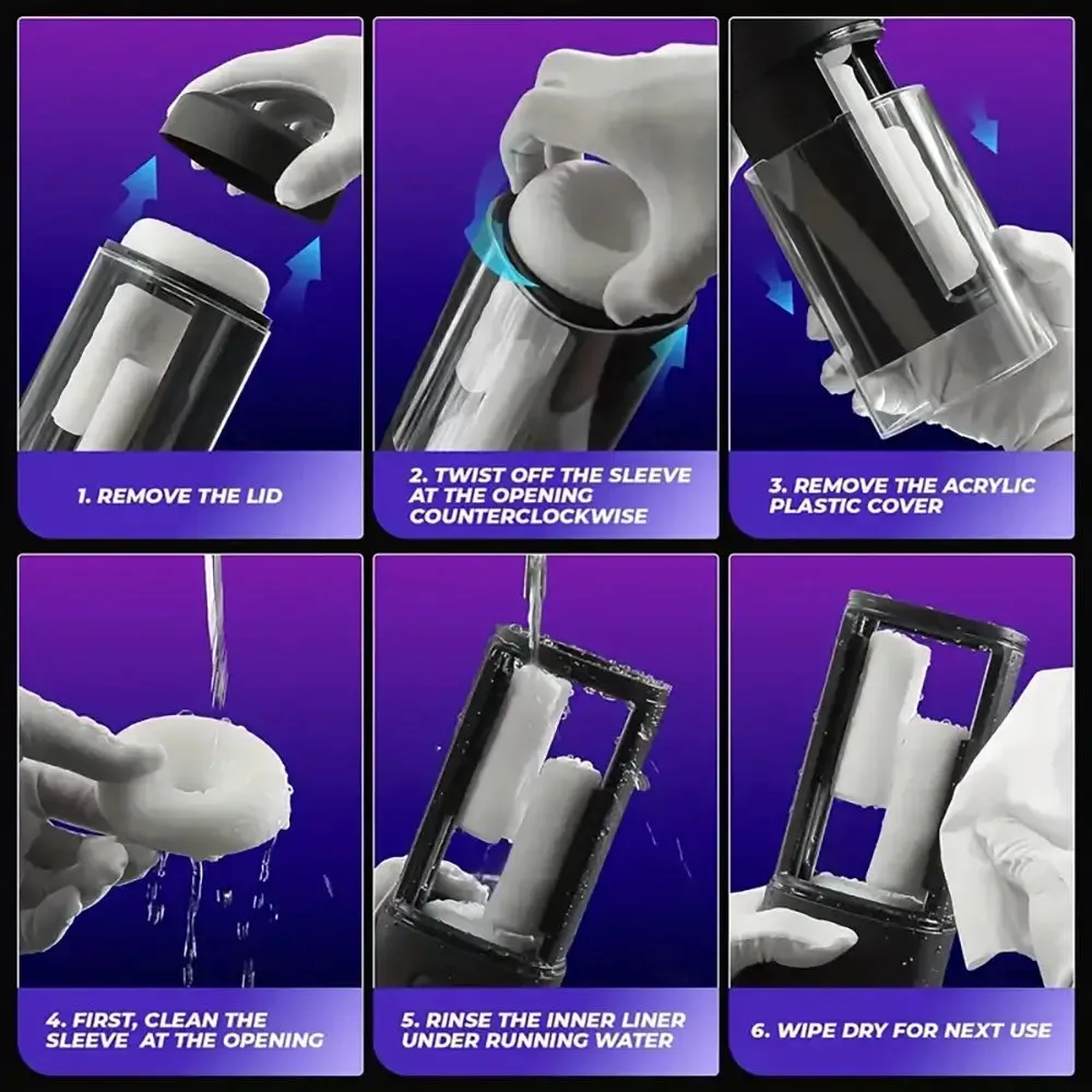 9 Vibrating 6 Rubbing Patterns 2 Heating Levels Automatic Masturbator
