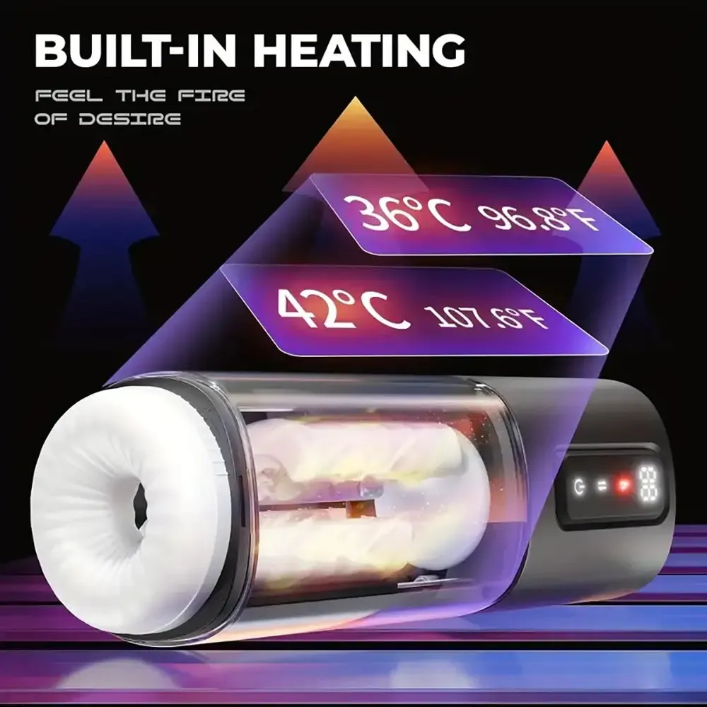 9 Vibrating 6 Rubbing Patterns 2 Heating Levels Automatic Masturbator