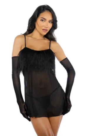 Amelia 2-Piece Feather Babydoll - LI773