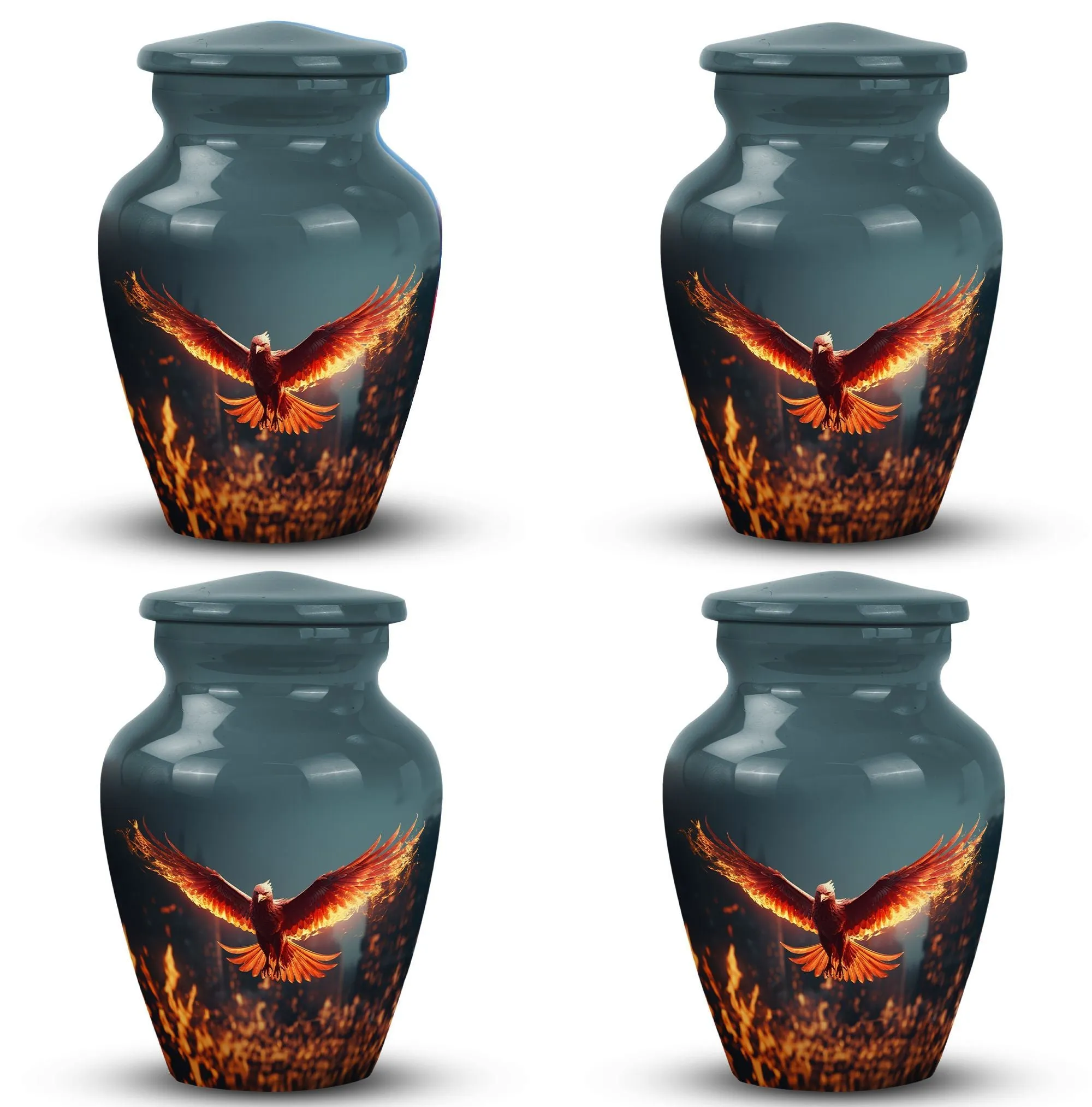Angry Red Phoenix Memorial Tribute: Timeless Keepsake Urn