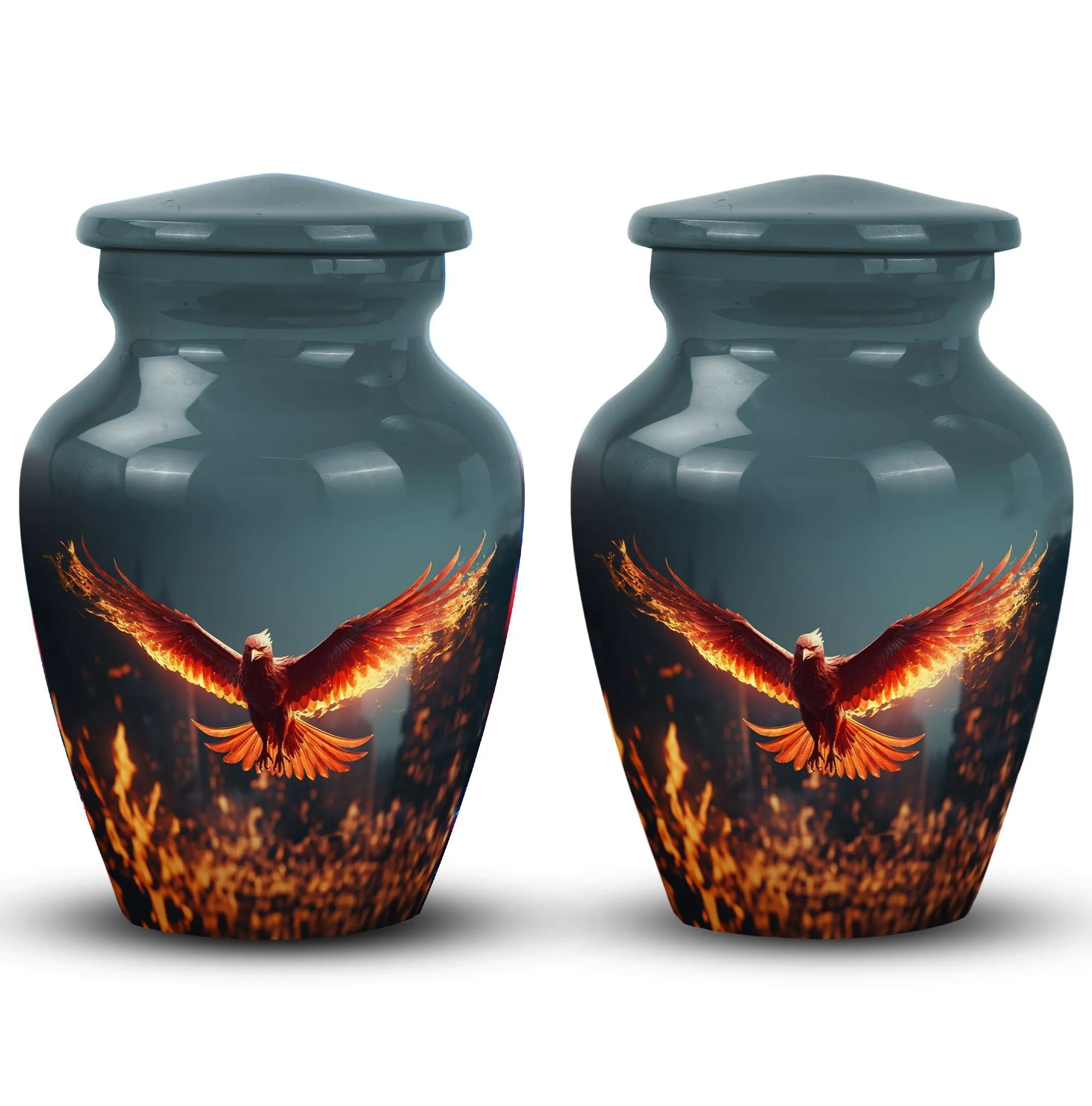 Angry Red Phoenix Memorial Tribute: Timeless Keepsake Urn