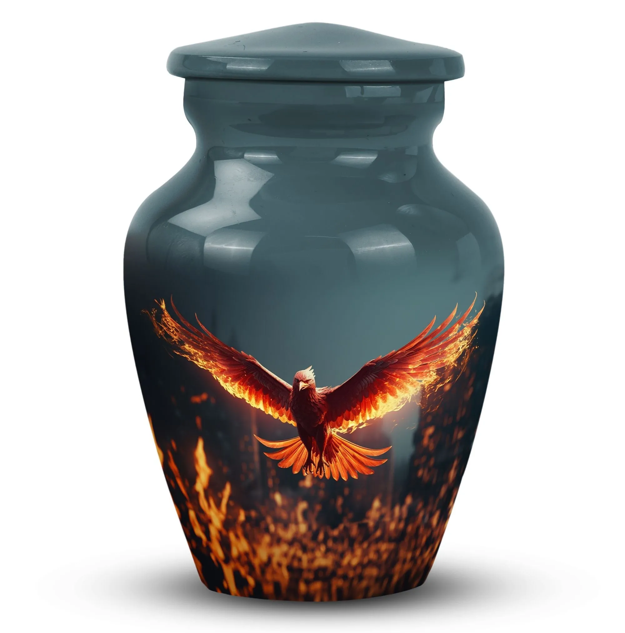 Angry Red Phoenix Memorial Tribute: Timeless Keepsake Urn