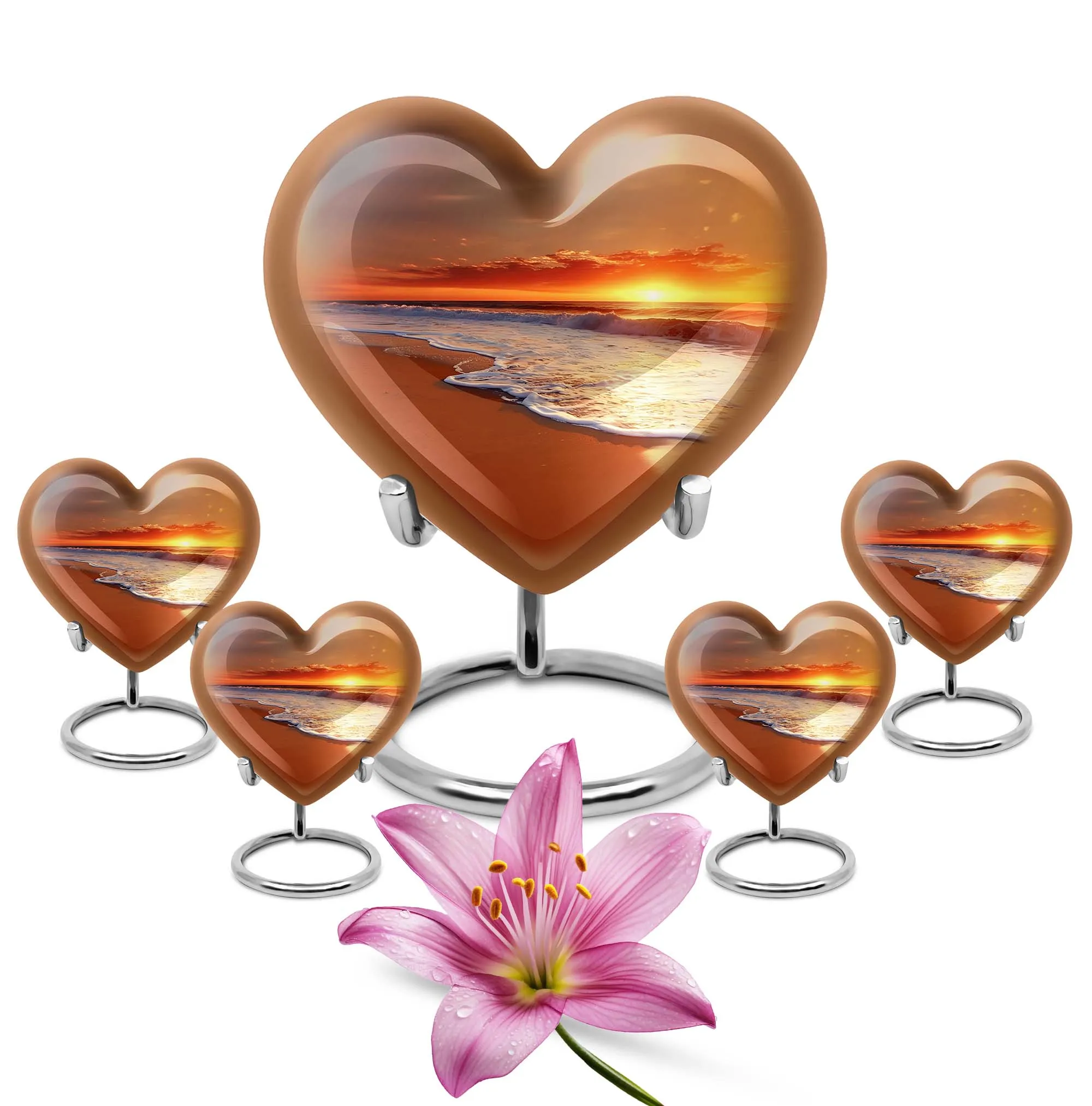 Beach Cremation Unique Funeral Urn Embracing Serene Floral Theme