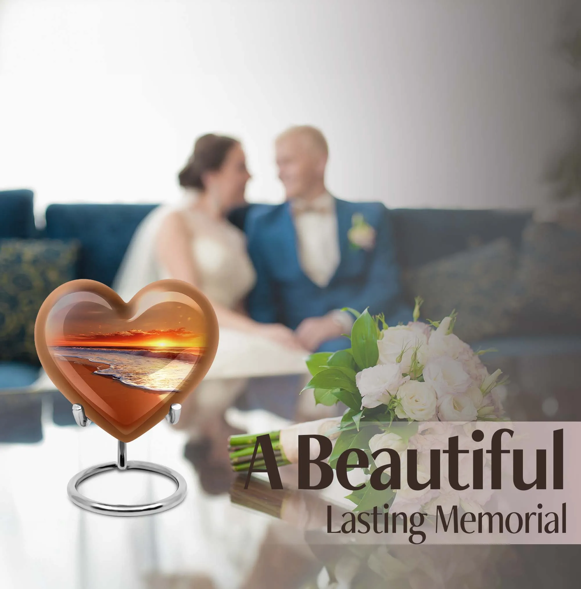 Beach Cremation Unique Funeral Urn Embracing Serene Floral Theme