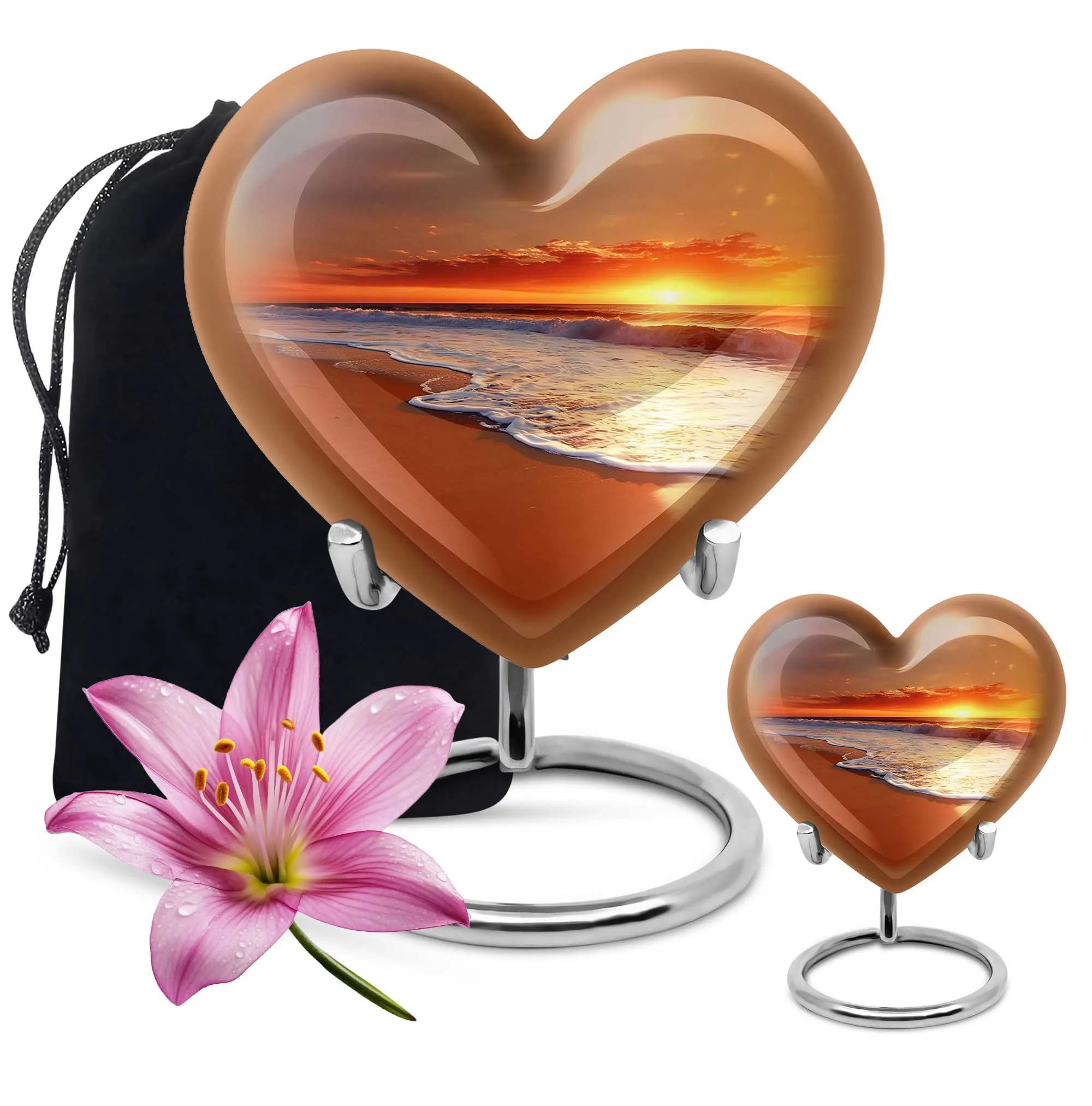 Beach Cremation Unique Funeral Urn Embracing Serene Floral Theme
