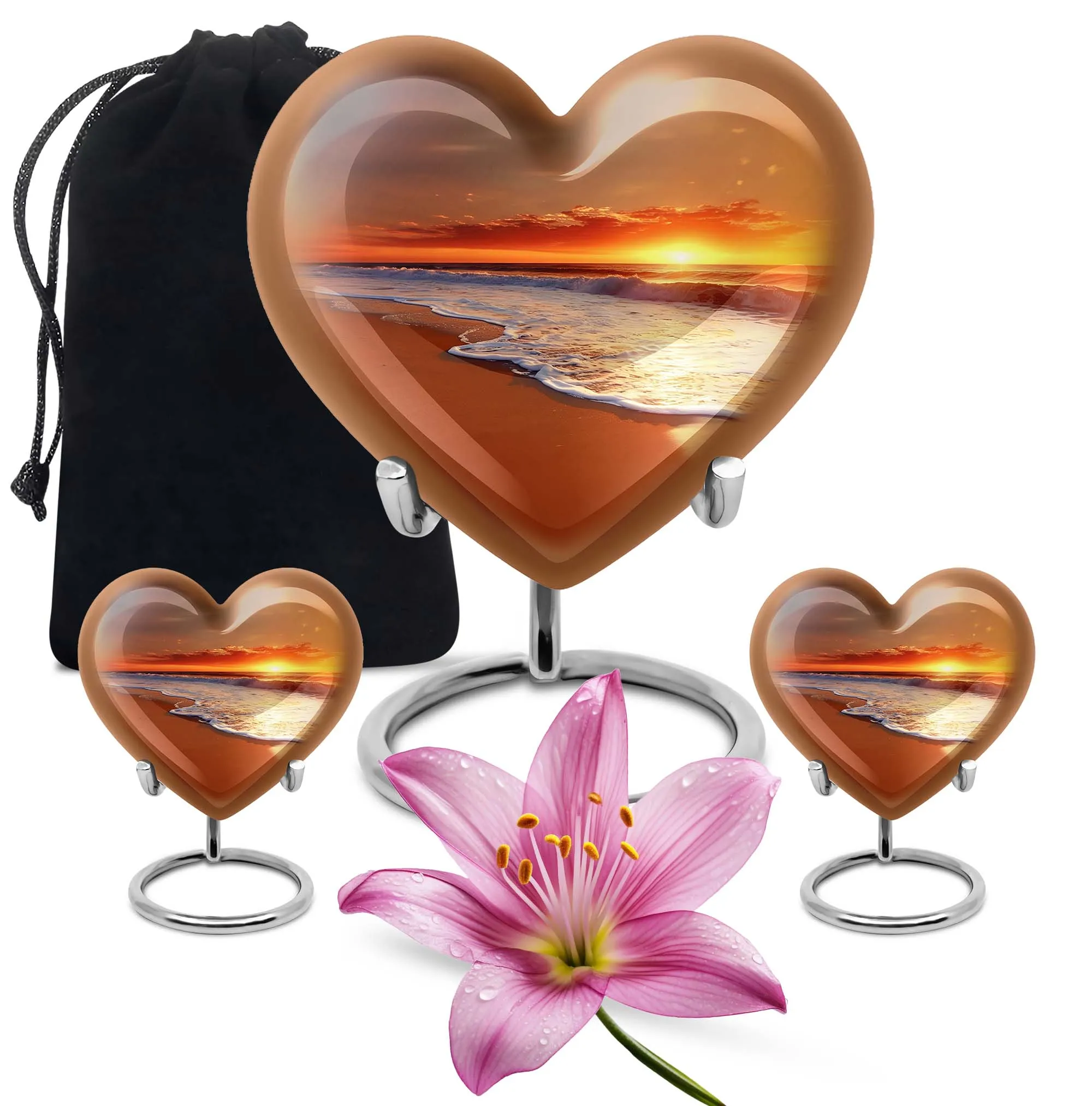 Beach Cremation Unique Funeral Urn Embracing Serene Floral Theme