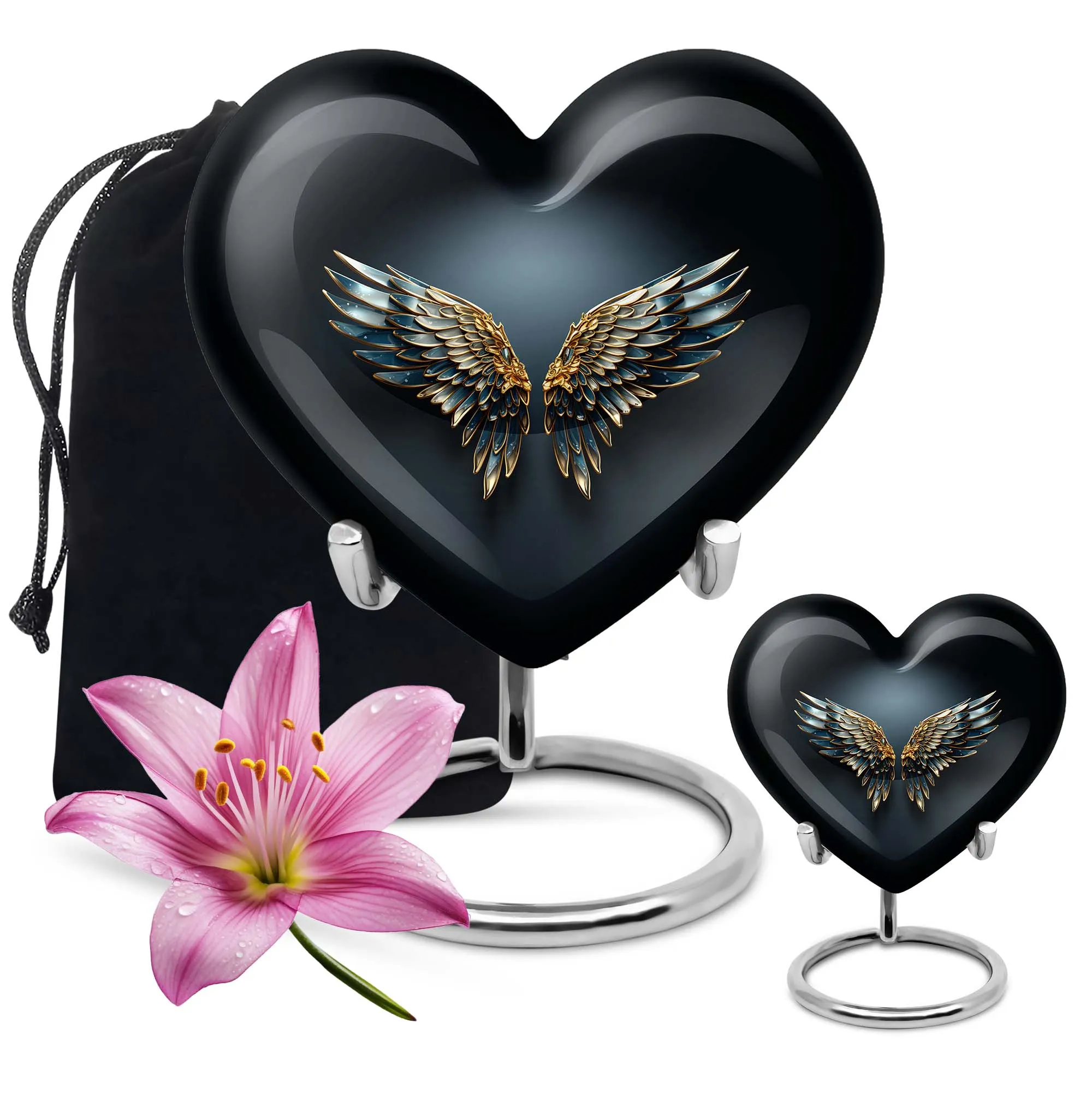 Butterfly Heart: Wings Blue Cremation Urn for Endearing Memorials