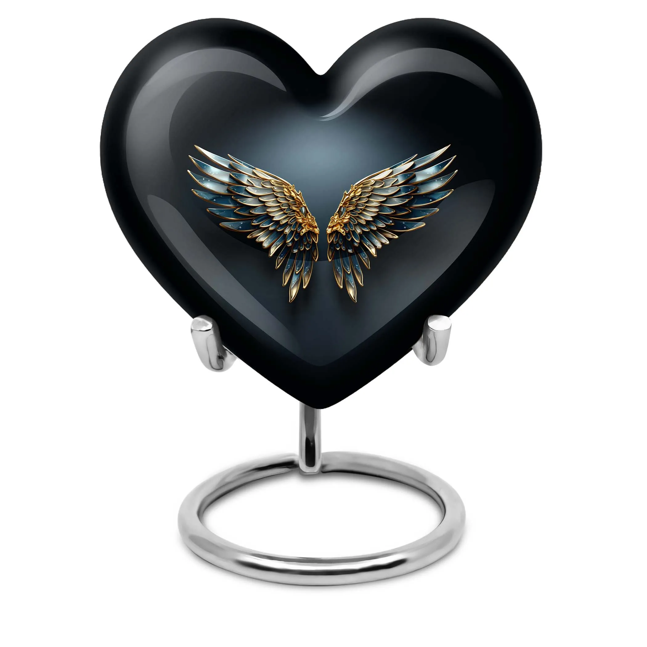 Butterfly Heart: Wings Blue Cremation Urn for Endearing Memorials