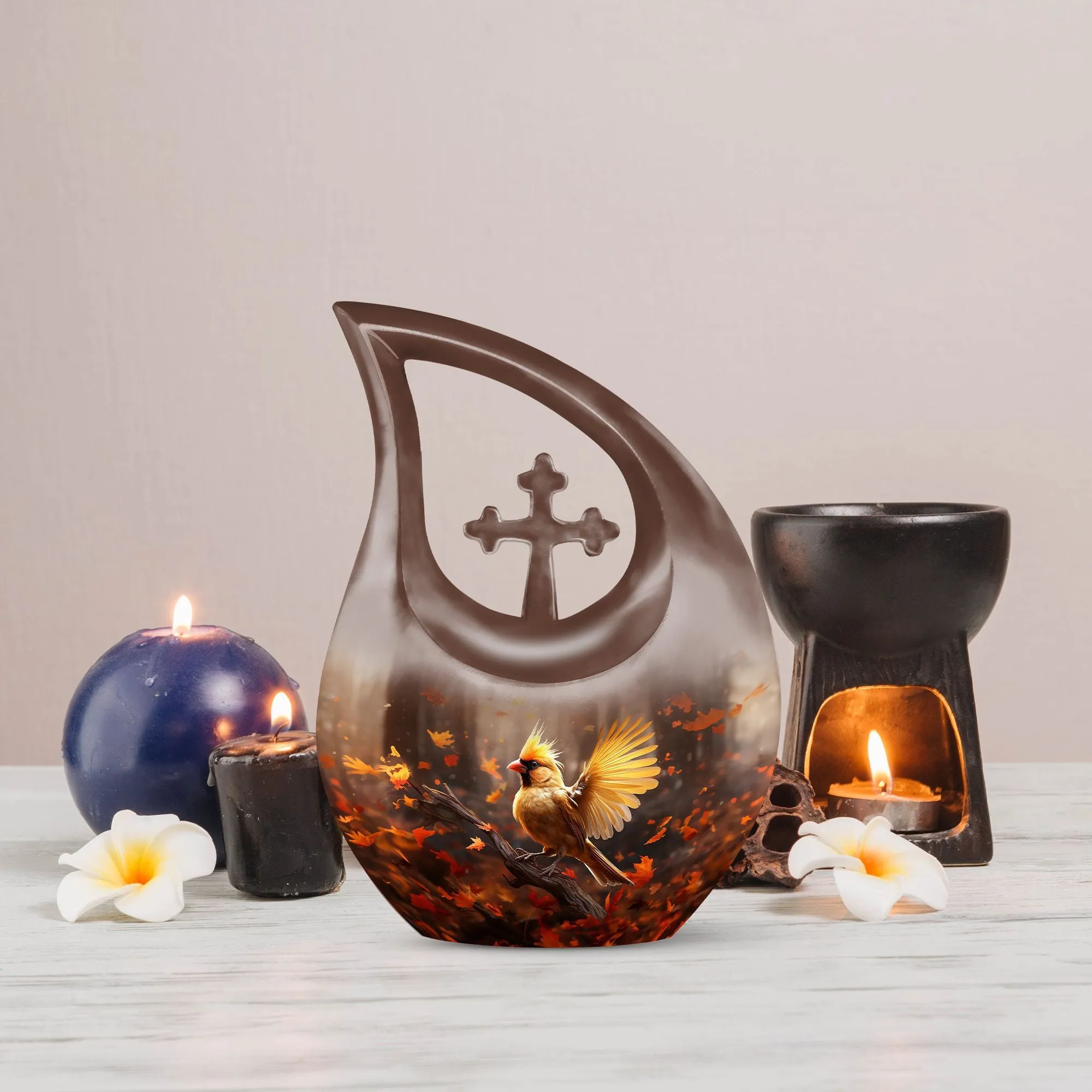 Cardinal Bird Urn- Affordable Extra Large Cremation Urn for Ashes