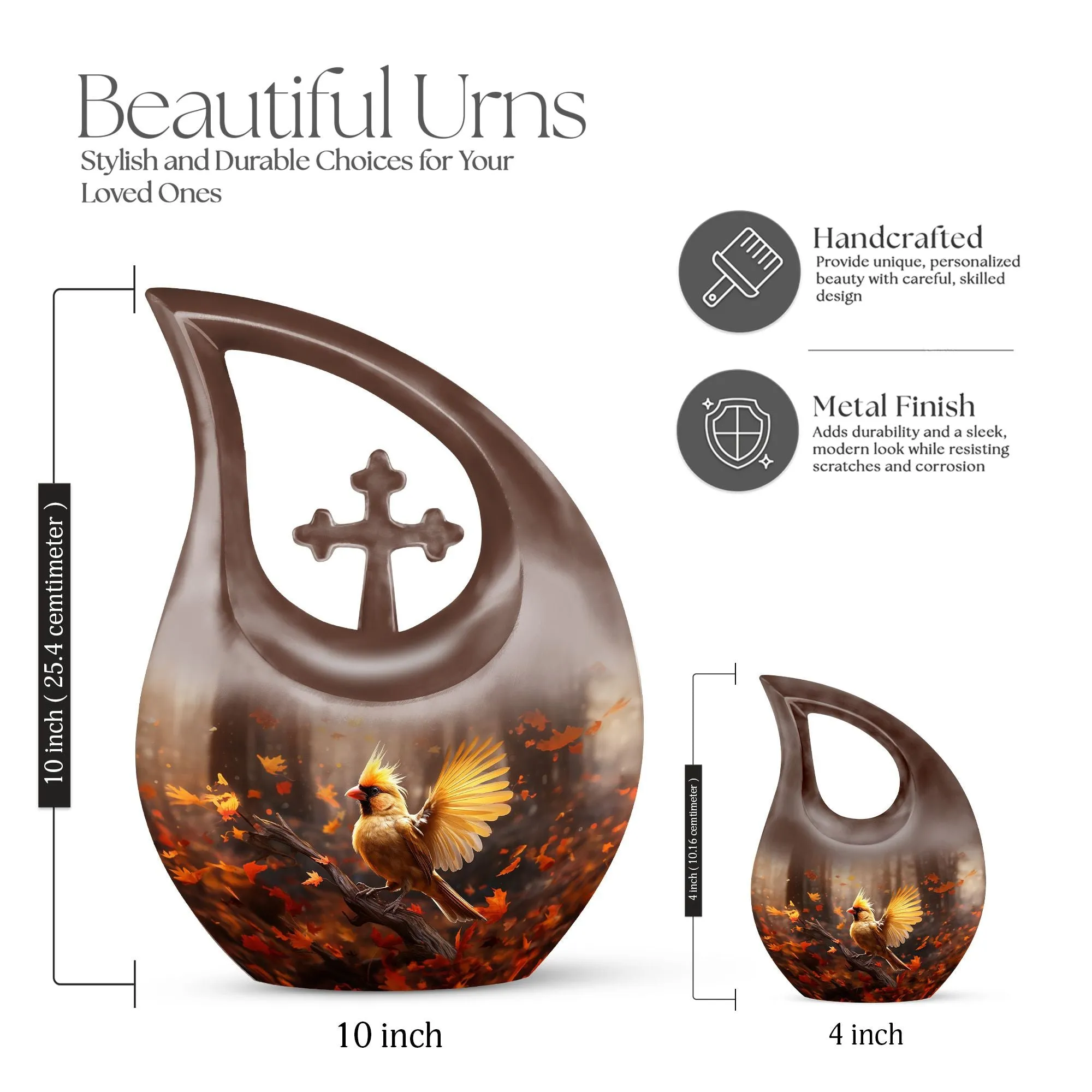 Cardinal Bird Urn- Affordable Extra Large Cremation Urn for Ashes