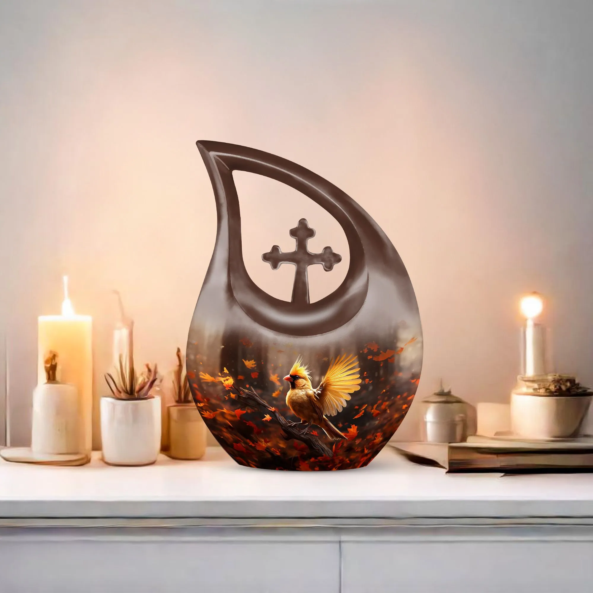 Cardinal Bird Urn- Affordable Extra Large Cremation Urn for Ashes