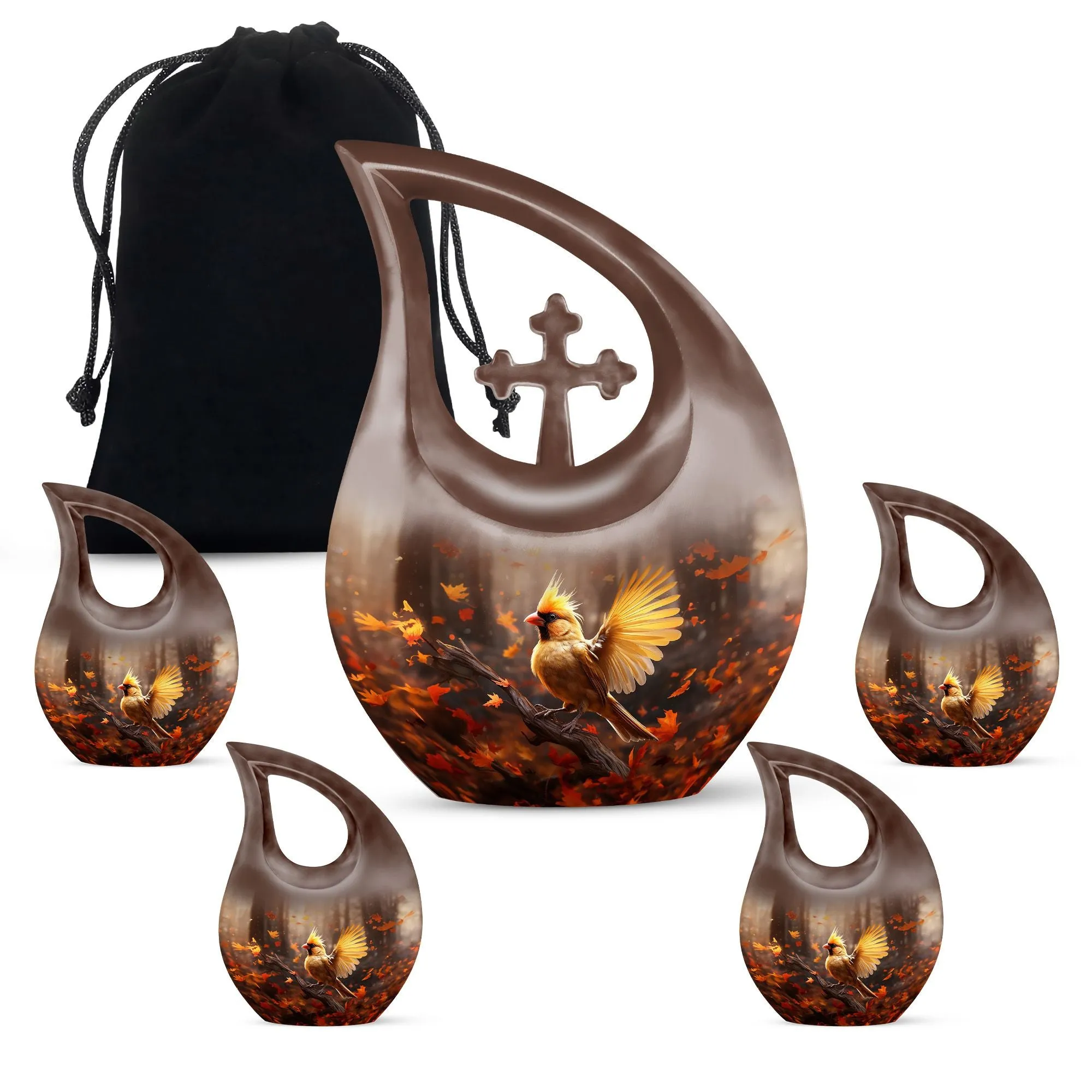 Cardinal Bird Urn- Affordable Extra Large Cremation Urn for Ashes