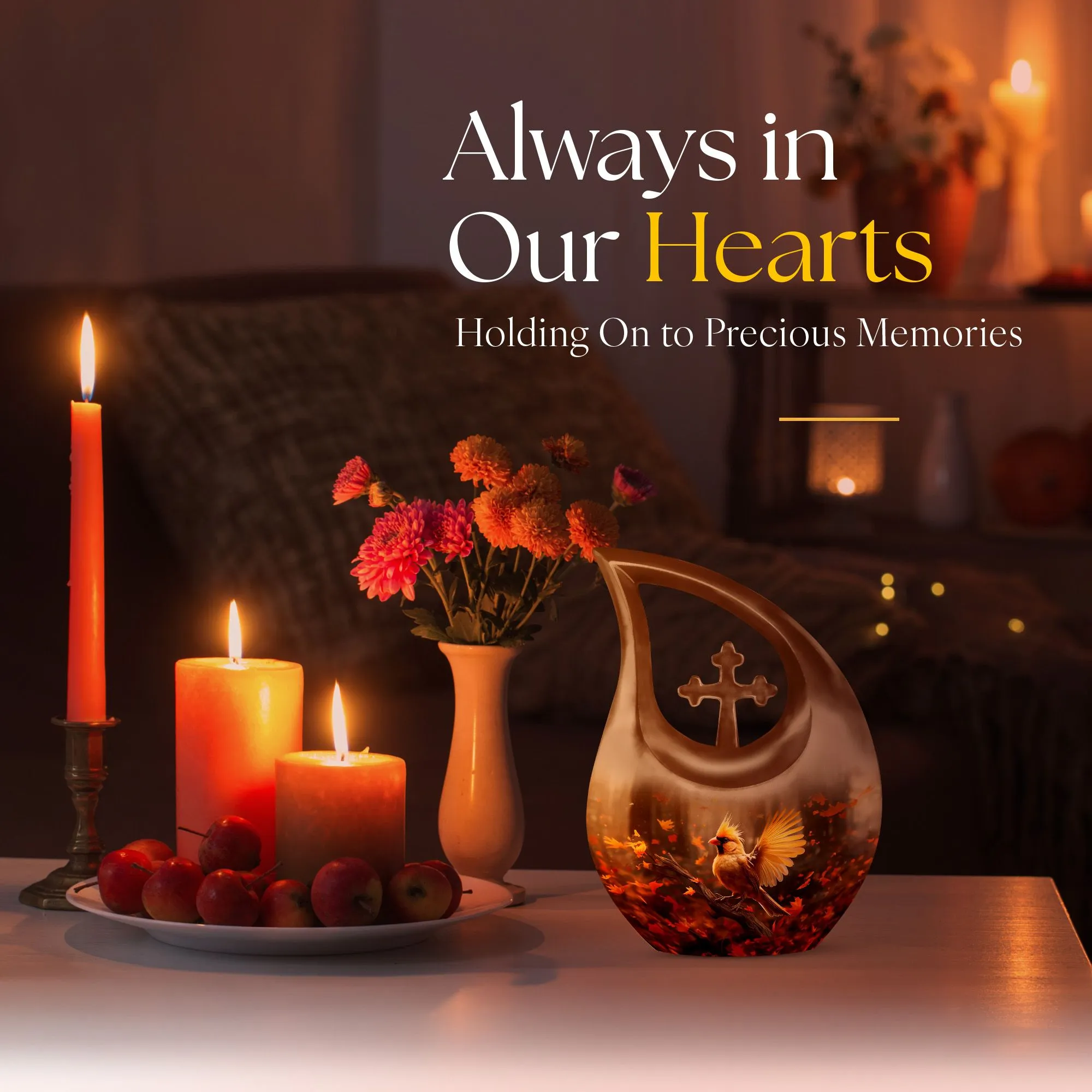 Cardinal Bird Urn- Affordable Extra Large Cremation Urn for Ashes