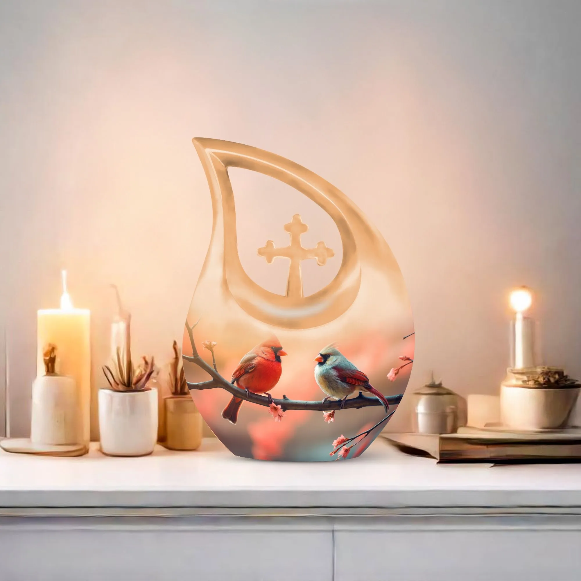 Cardinal Birds Urn: Comforting Embrace Urn for Treasured Memories