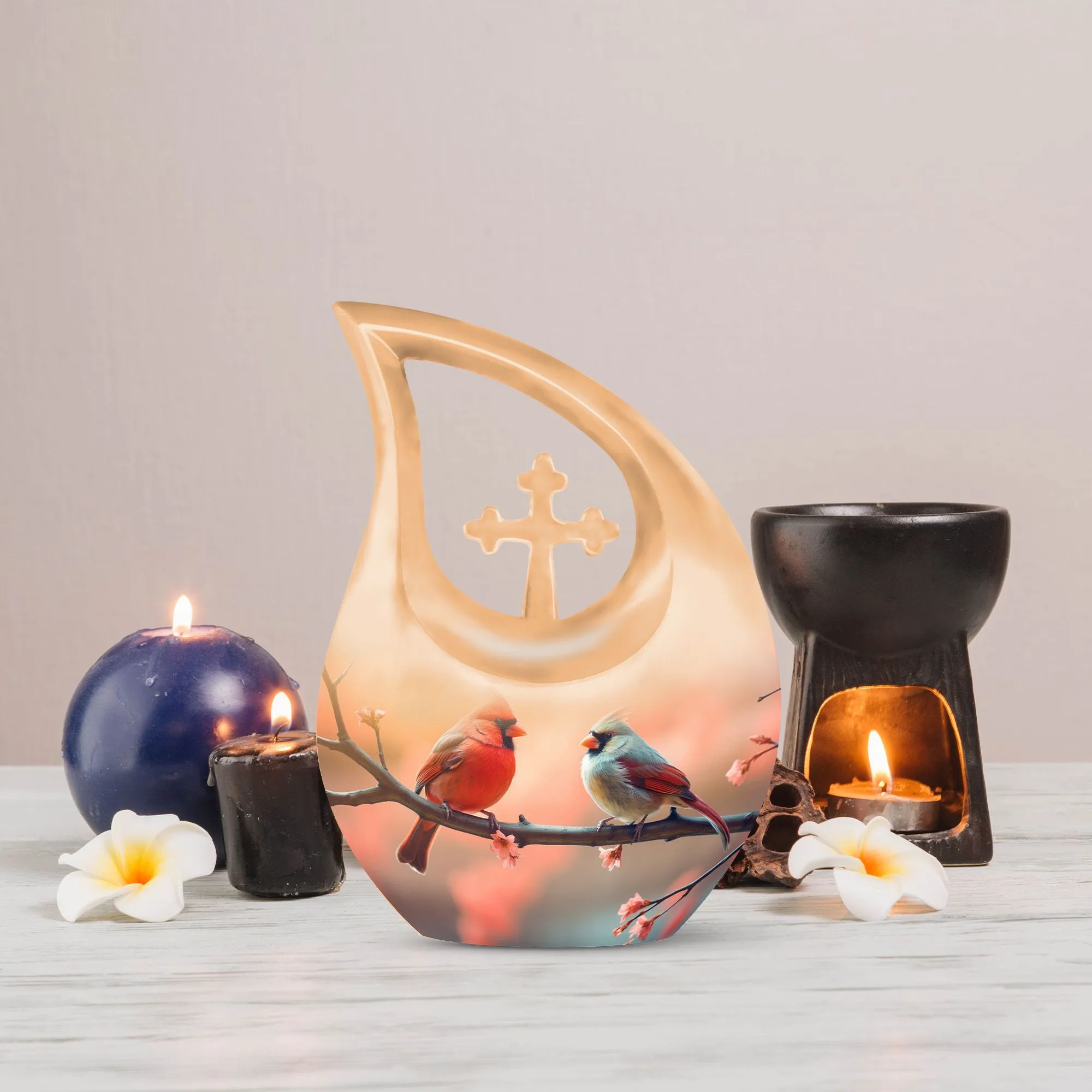 Cardinal Birds Urn: Comforting Embrace Urn for Treasured Memories