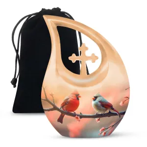 Cardinal Birds Urn: Comforting Embrace Urn for Treasured Memories