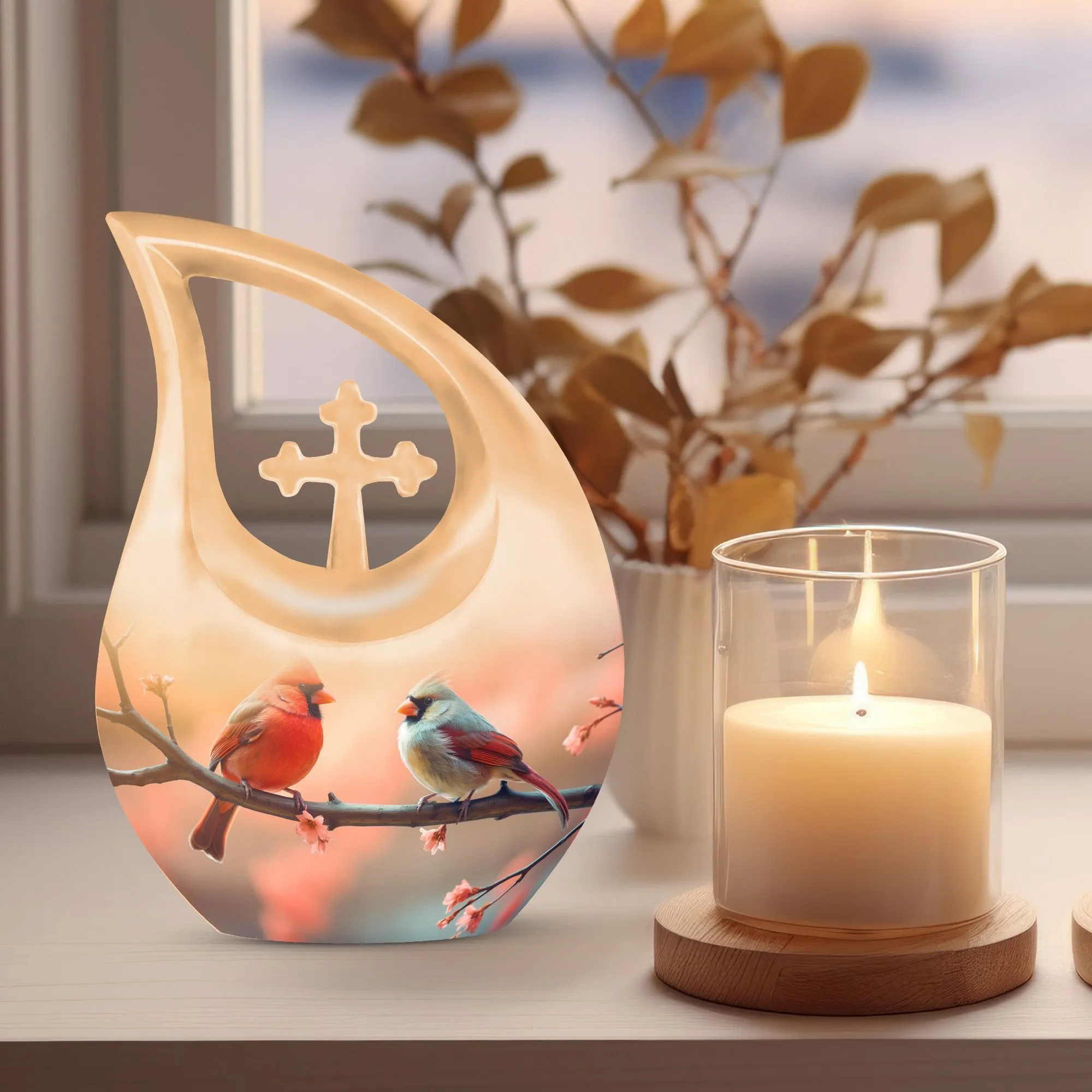 Cardinal Birds Urn: Comforting Embrace Urn for Treasured Memories