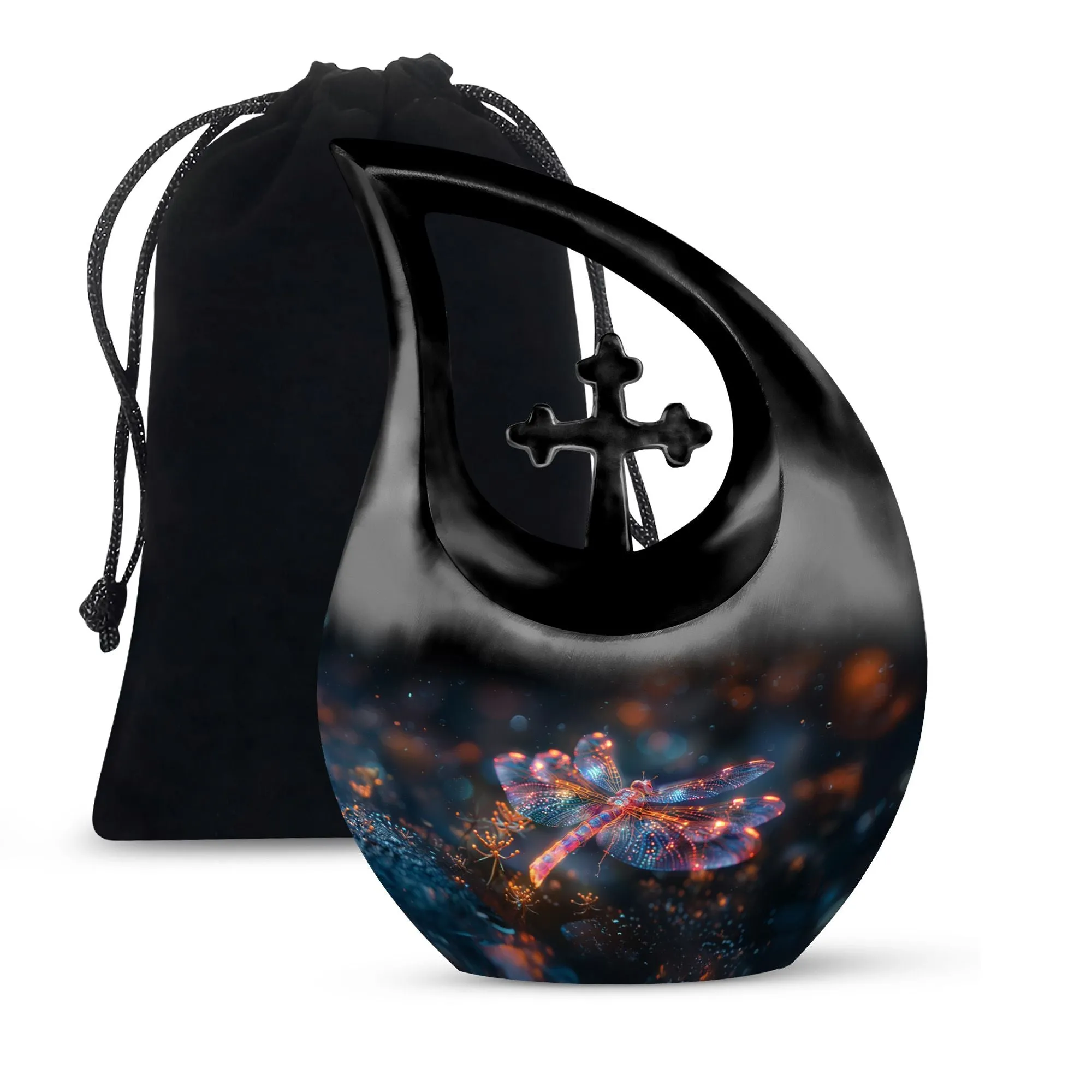 Cosmic Dragonfly Dance Memorial Urn, Large Aluminium Cremation