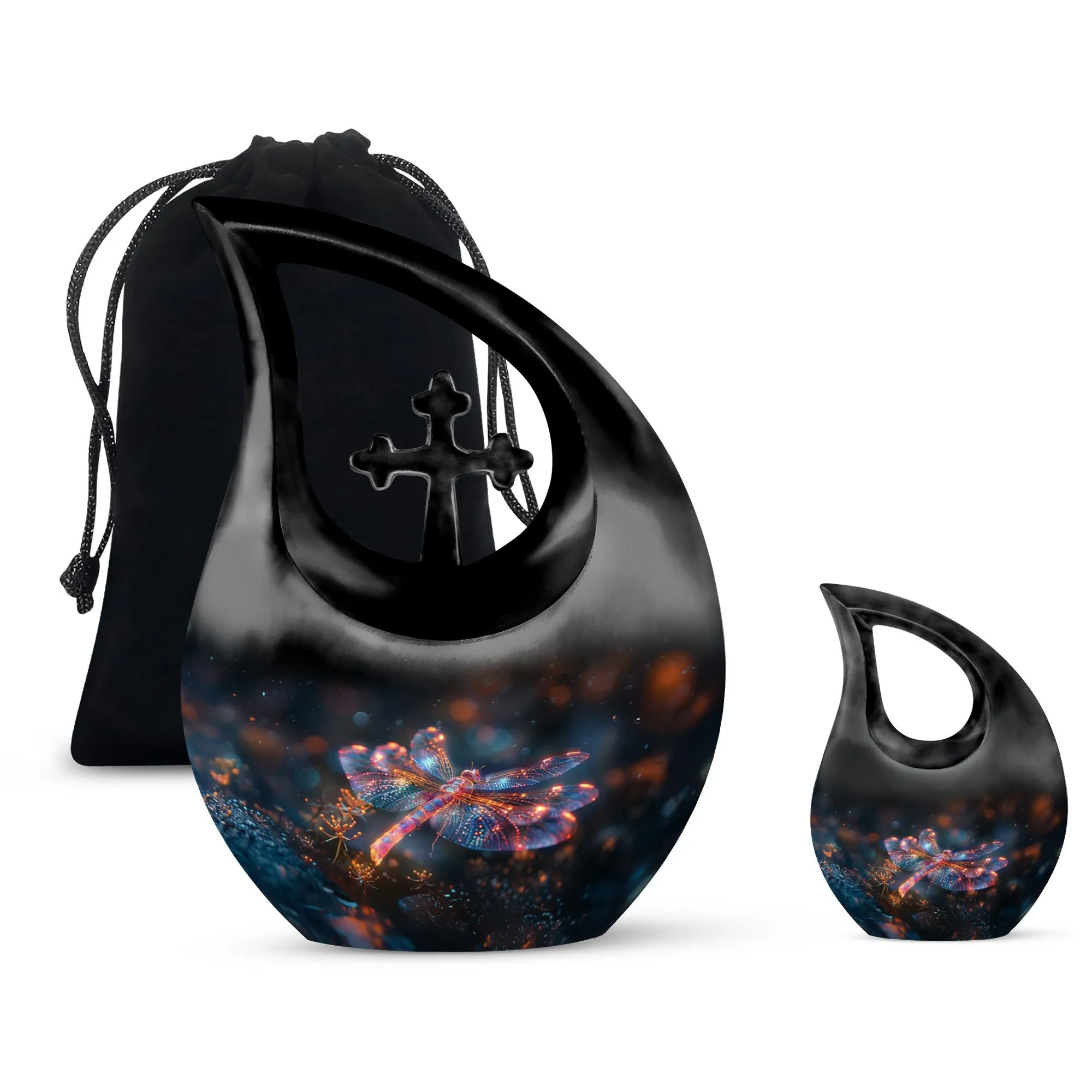 Cosmic Dragonfly Dance Memorial Urn, Large Aluminium Cremation