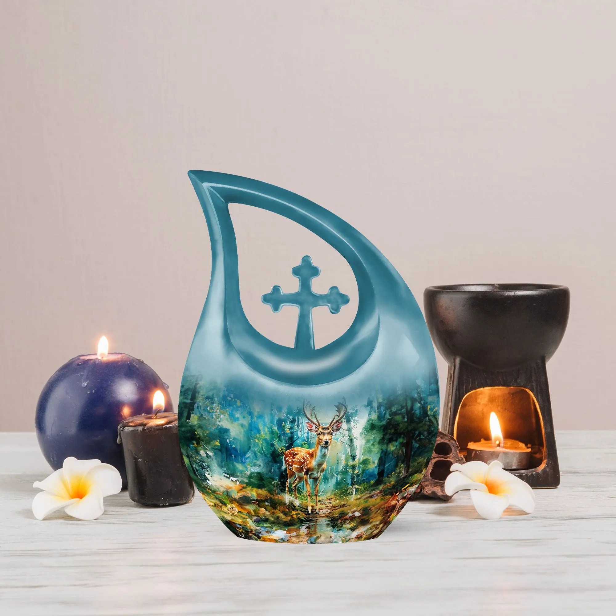 Deer Themed Eternal Keepsake - Aluminium Memorial Urn for Ashes
