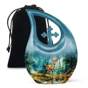 Deer Themed Eternal Keepsake - Aluminium Memorial Urn for Ashes