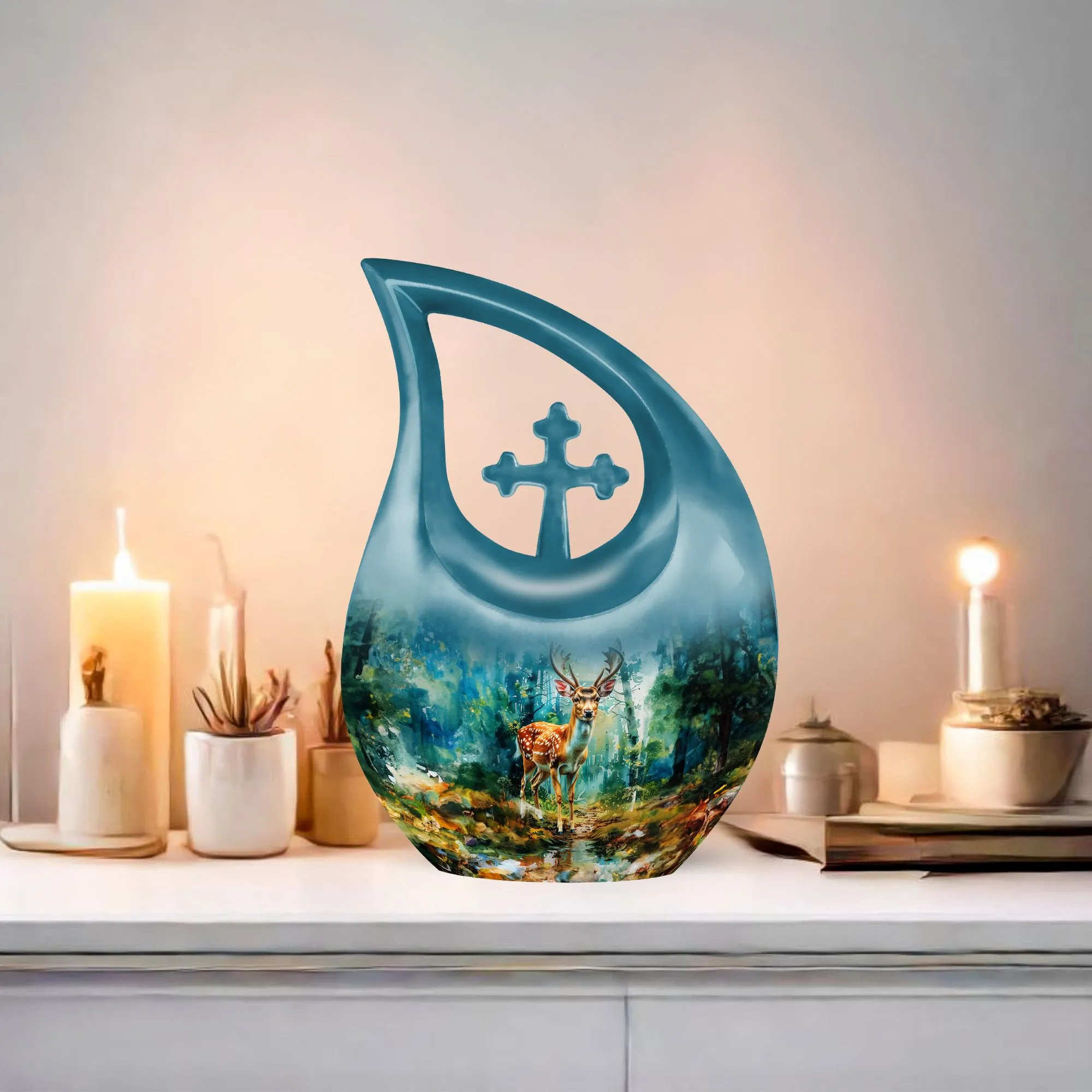 Deer Themed Eternal Keepsake - Aluminium Memorial Urn for Ashes