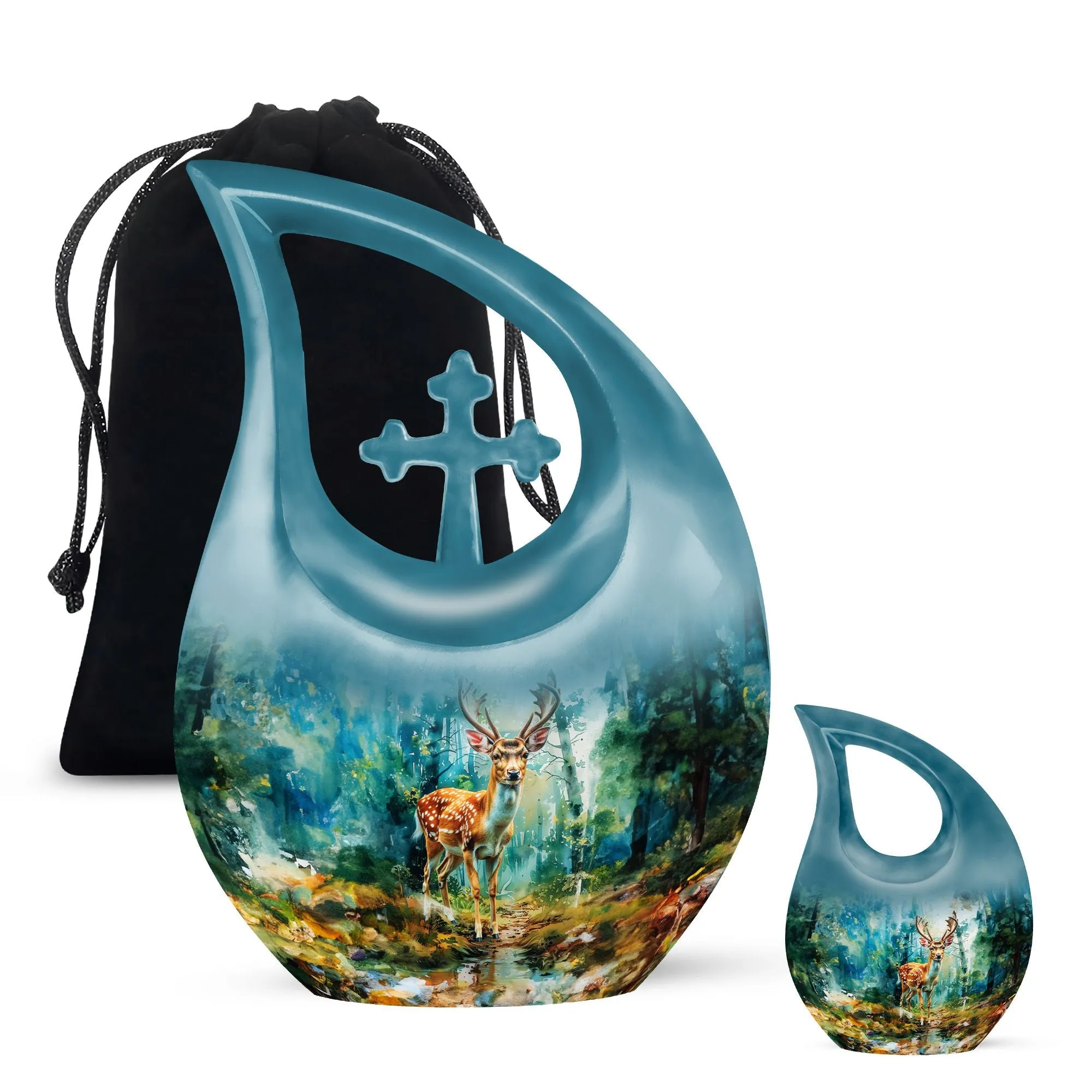 Deer Themed Eternal Keepsake - Aluminium Memorial Urn for Ashes