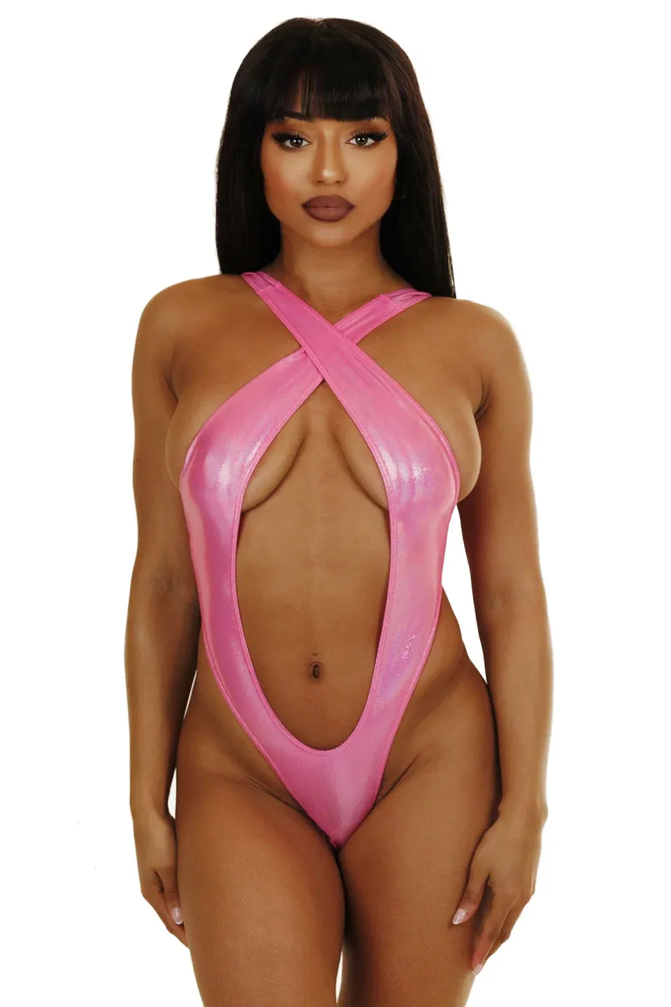 Diamond Dolls Shine Hallicon Bodysuit Pink