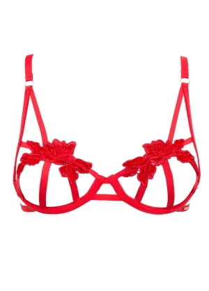 Eden (Red) Cupless Bra