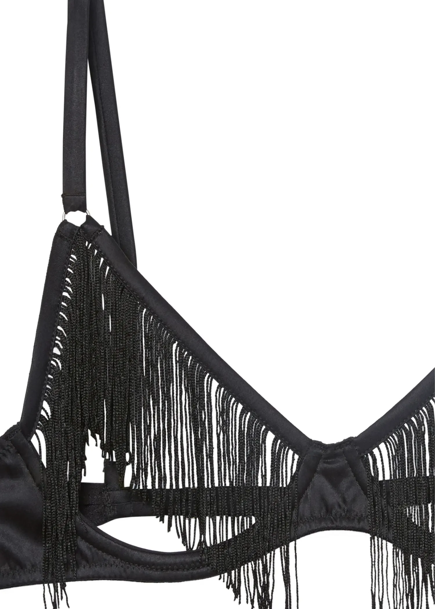 Fringe Ouvert Bra (Black)