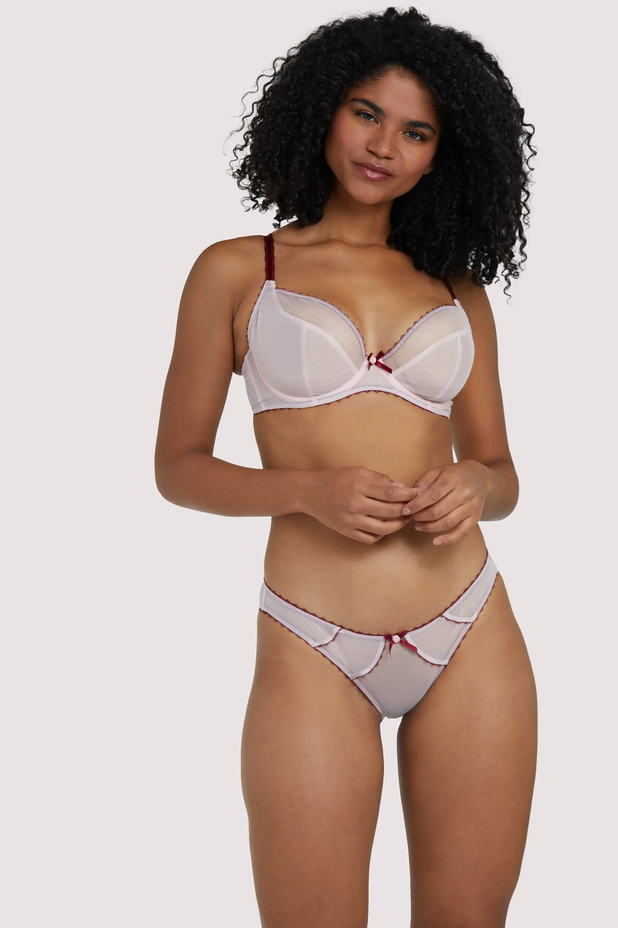 Grace Dusty Pink Plunge Net Bra
