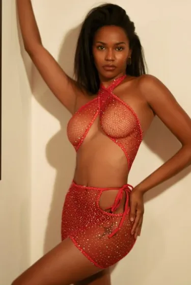 Killer Legs Wrap Around Rhinestone Bodystocking With Thong - Black 818JT340