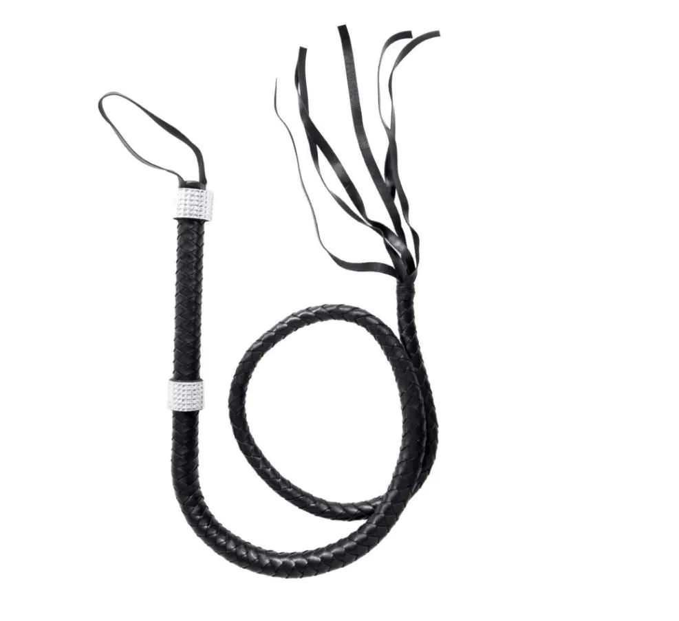 Leg Avenue 54'' Braided Whip with Rhinestone Handle 2626