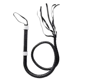 Leg Avenue 54'' Braided Whip with Rhinestone Handle 2626