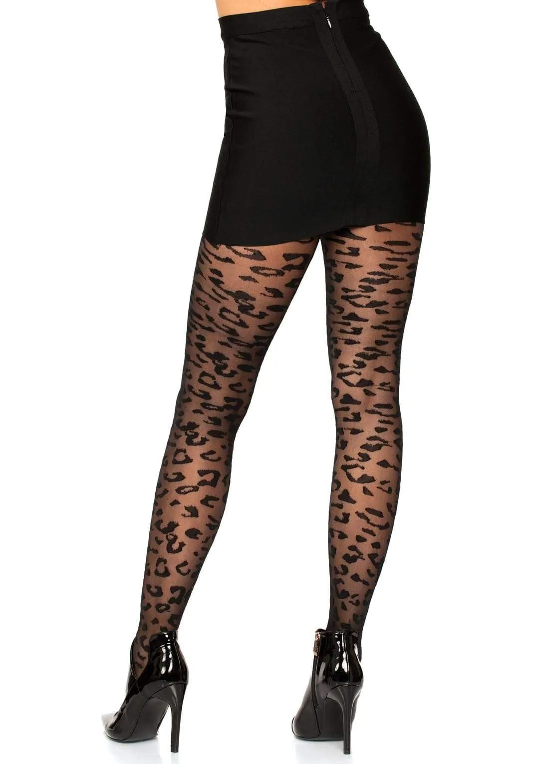 Leg Avenue Sheer Leopard Tights 7958