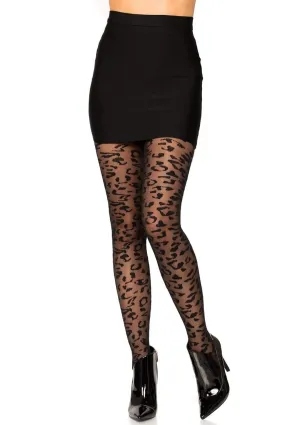 Leg Avenue Sheer Leopard Tights 7958