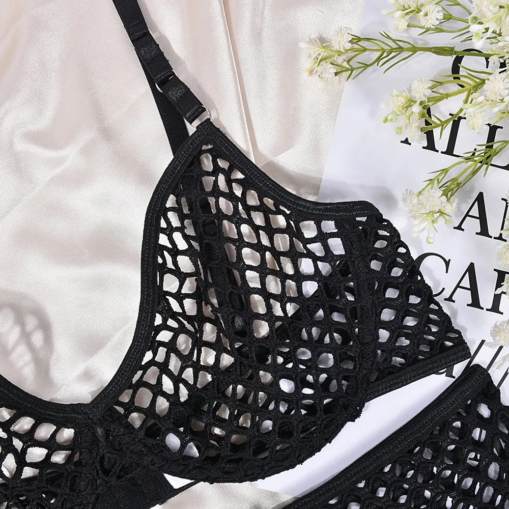Love Me Fishnet Shaping Sexy Three-piece Set