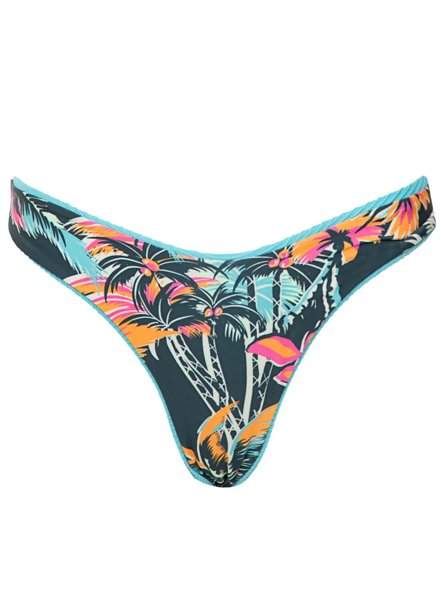 Maaji Sea Blue Splendour Regular Rise Thin Side Bikini Bottom