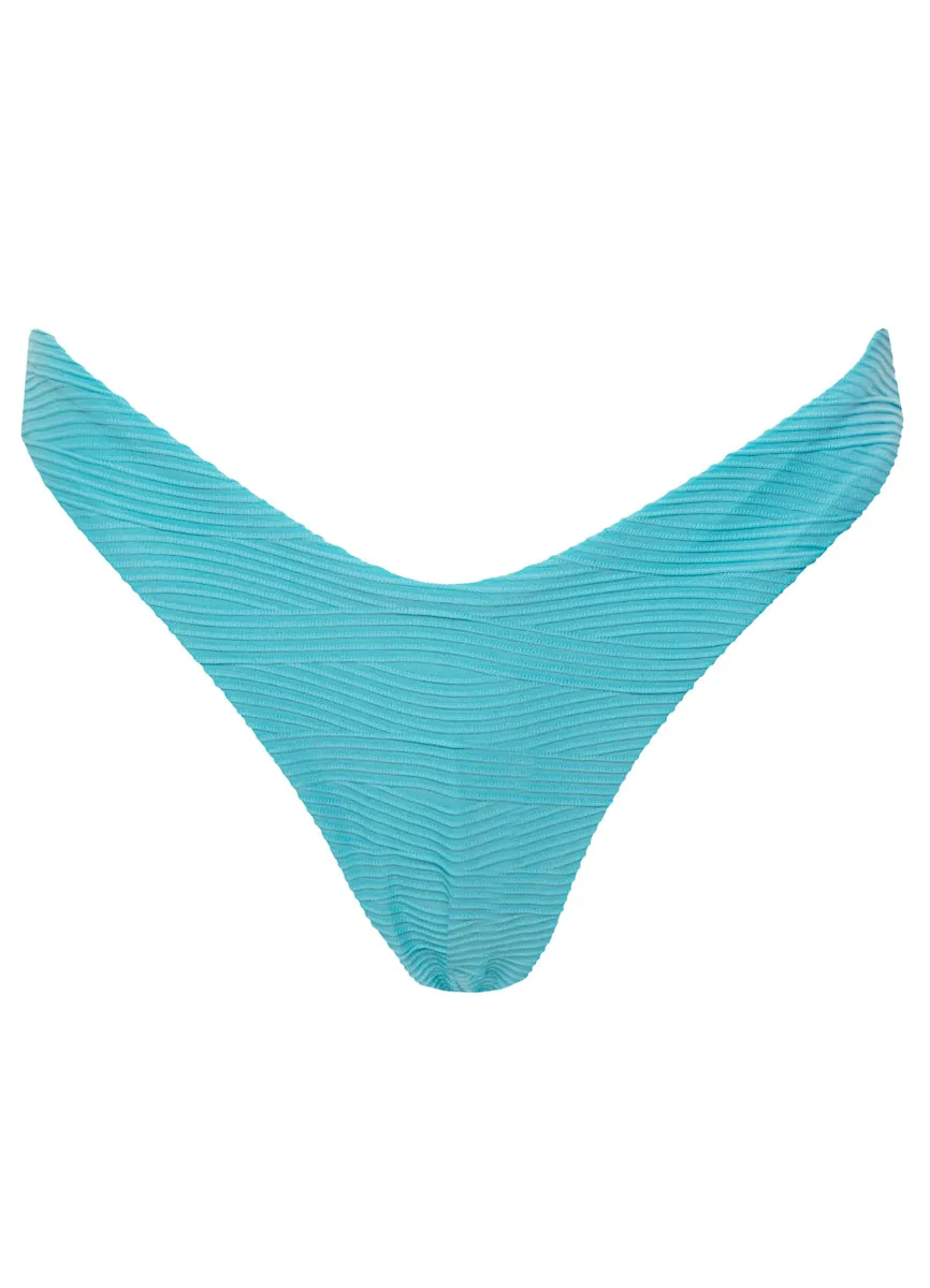 Maaji Sea Blue Splendour Regular Rise Thin Side Bikini Bottom