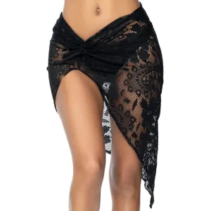 Mapale Knotted Net Lace Coverup Sarong Skirt