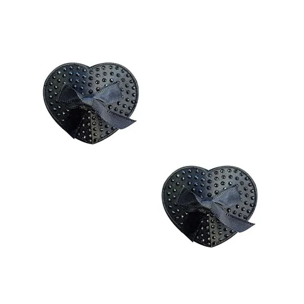 Neva Nude - Wicked Saintz Heart Pasties Nipple Covers O/S (Black)