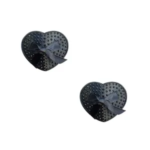 Neva Nude - Wicked Saintz Heart Pasties Nipple Covers O/S (Black)