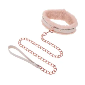 Peaches  N Creame Fur Collar and Leash - Pink