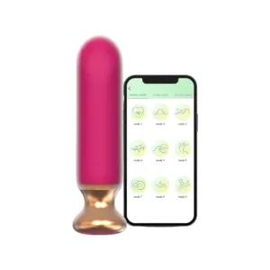 Plug anal vibrator CNT GUARD OFF Sweet Bomb Bevel. control prin aplicație. 9 funcții de vibrație. 12 cm. roz cu auriu