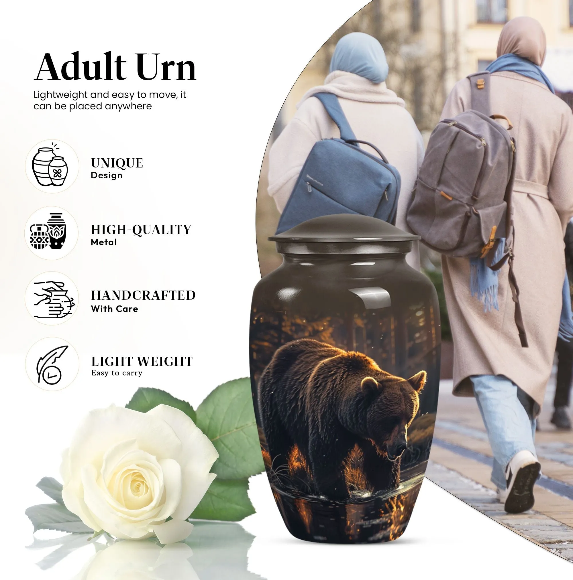 Premium Bear Cremation Urn For Cremated Human Ashes