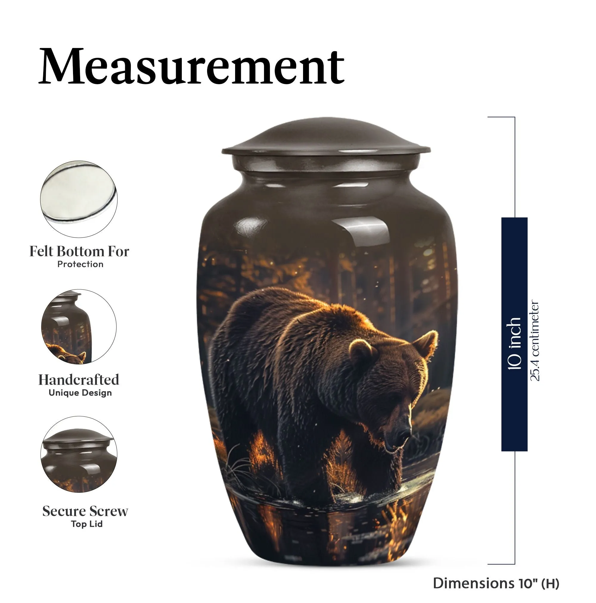 Premium Bear Cremation Urn For Cremated Human Ashes