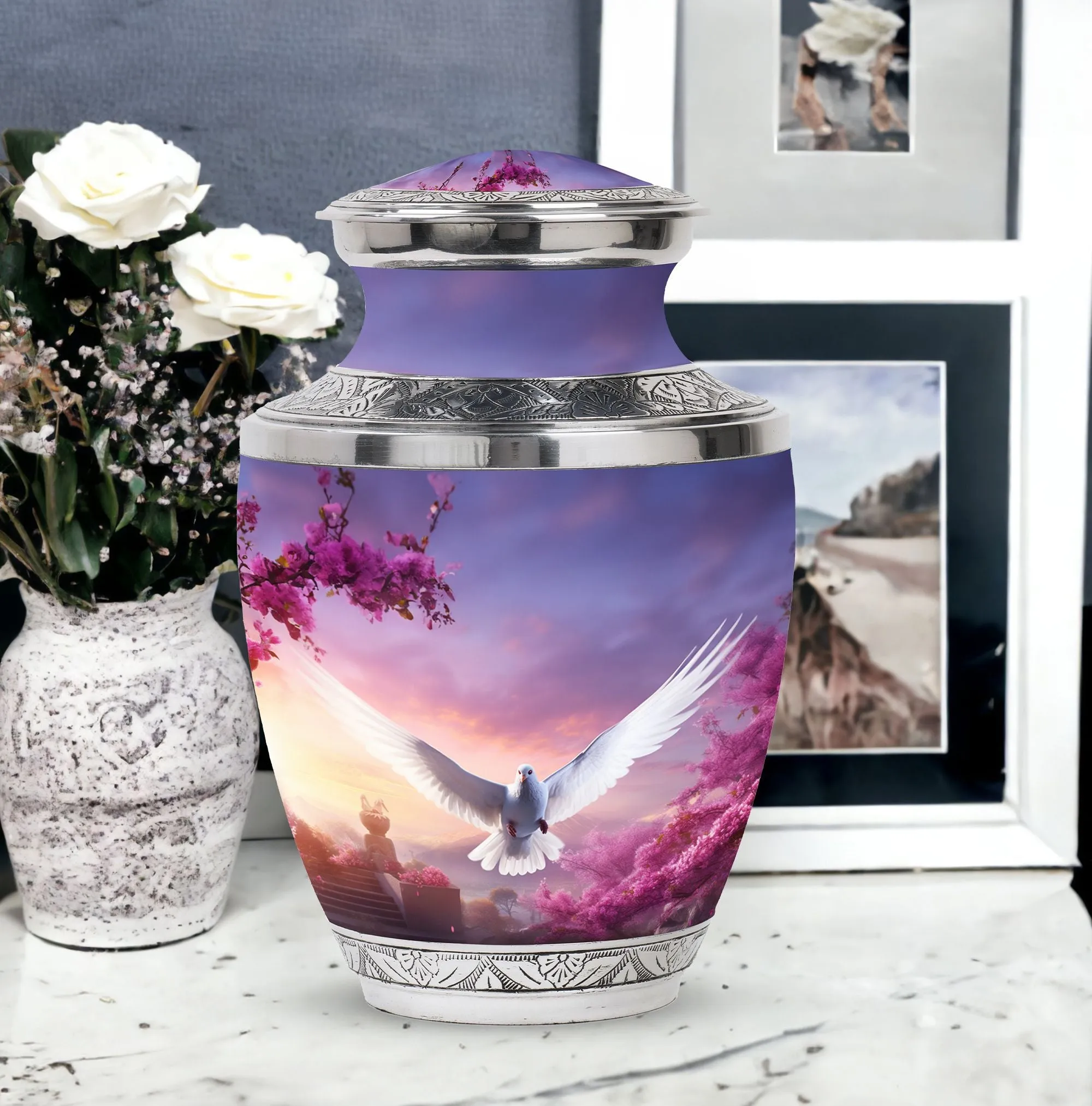 Serenity Dove Cremation Urn, Aesthetic Container for Human Ashes
