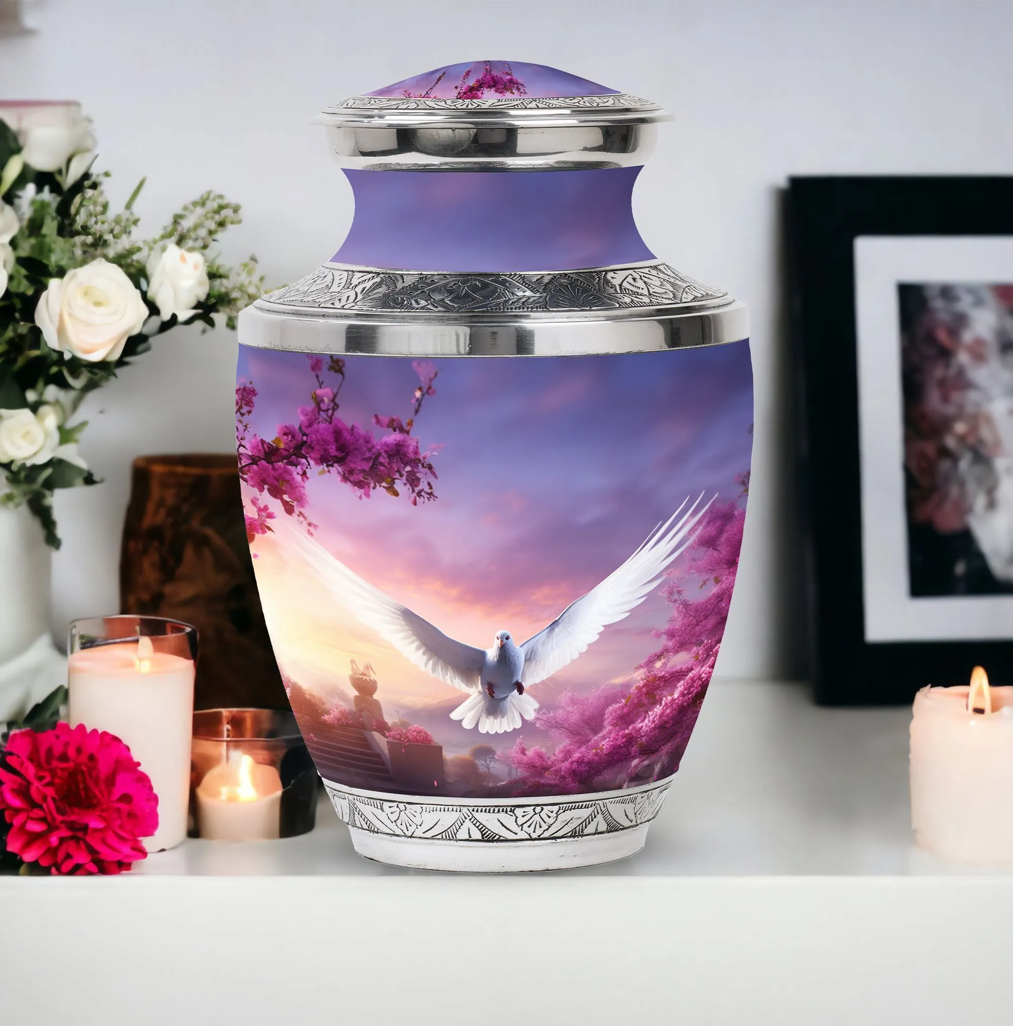 Serenity Dove Cremation Urn, Aesthetic Container for Human Ashes