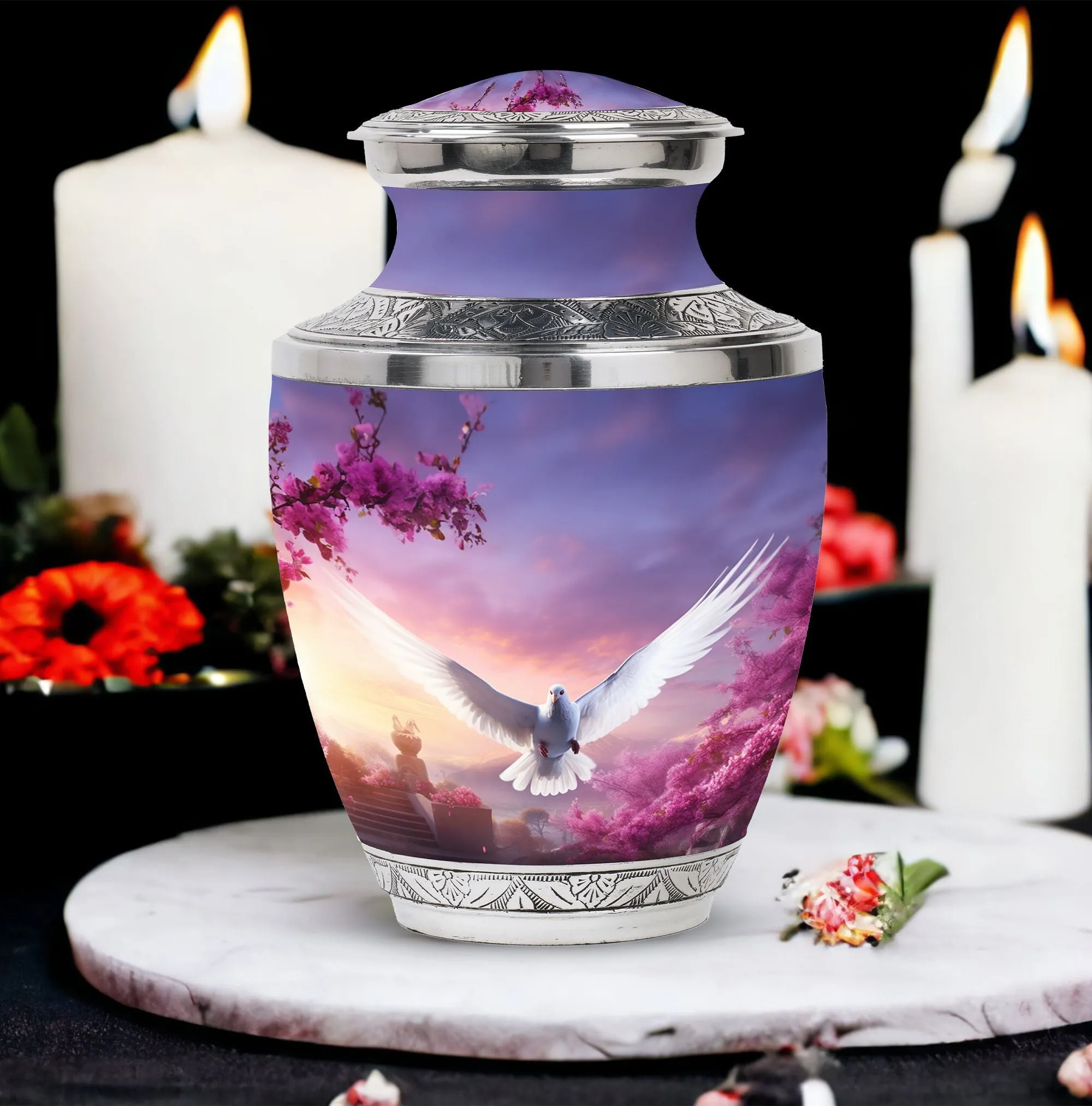 Serenity Dove Cremation Urn, Aesthetic Container for Human Ashes